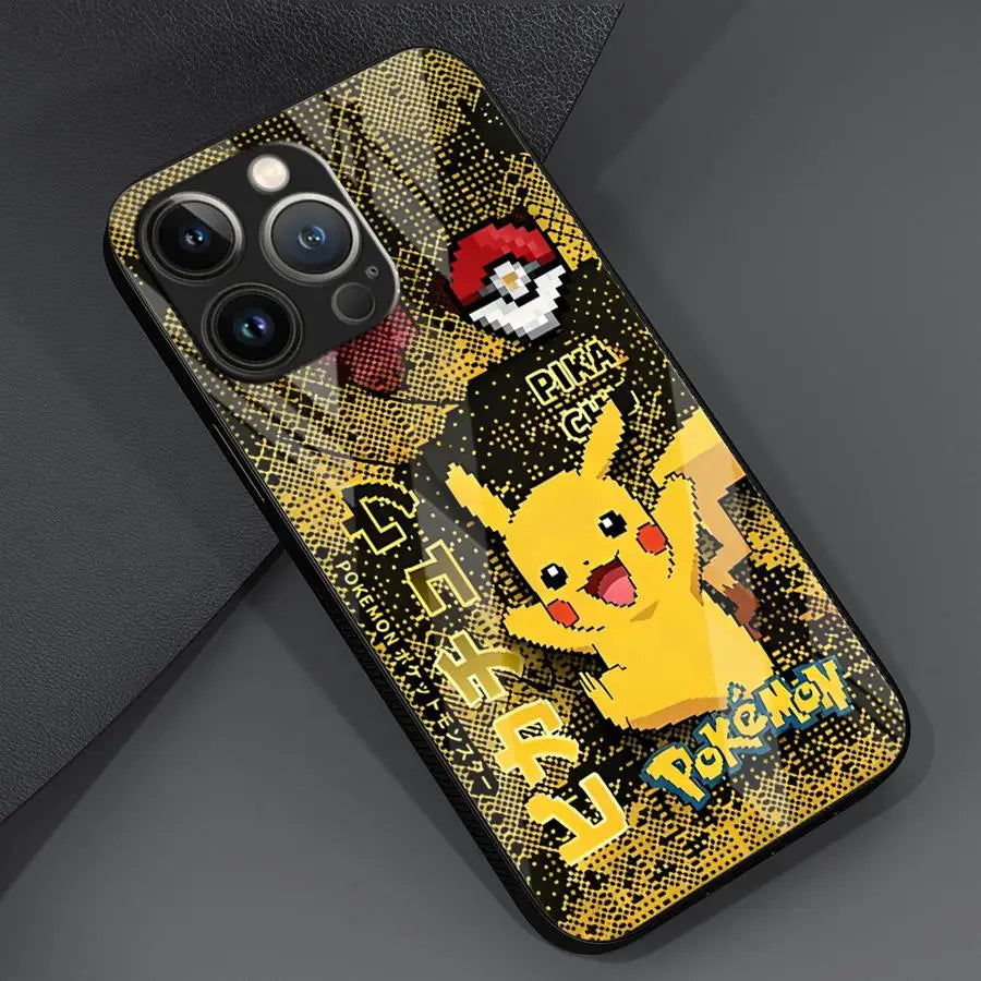Anime Pokémon Tempered Glass iPhone Case