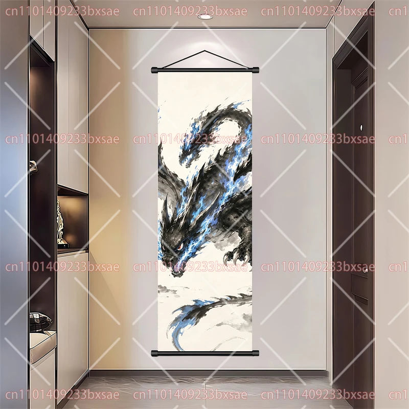 Pokémon Art Scroll Painting Greninja Charizard Gengar Squirtle Magikarp Indoor Soft Wall Hanging Painting Daily Gift Small Items