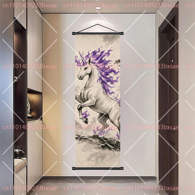 Pokémon Art Scroll Painting Greninja Charizard Gengar Squirtle Magikarp Indoor Soft Wall Hanging Painting Daily Gift Small Items