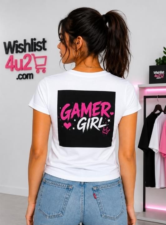 Gamer Girl T-Shirt — Retro Pink Gaming Graphic Tee for Women.