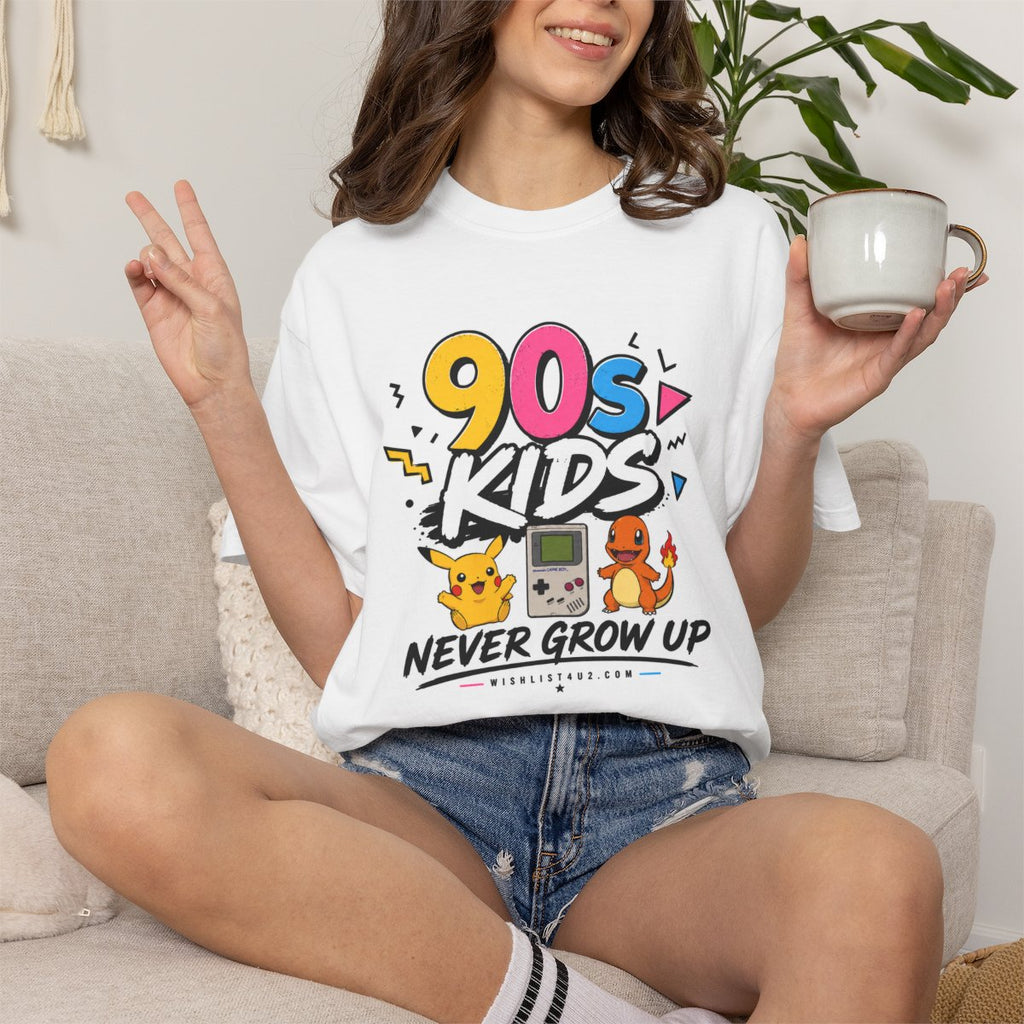 90s Kids Never Grow Up T-Shirt | Retro Nostalgia Graphic Tee